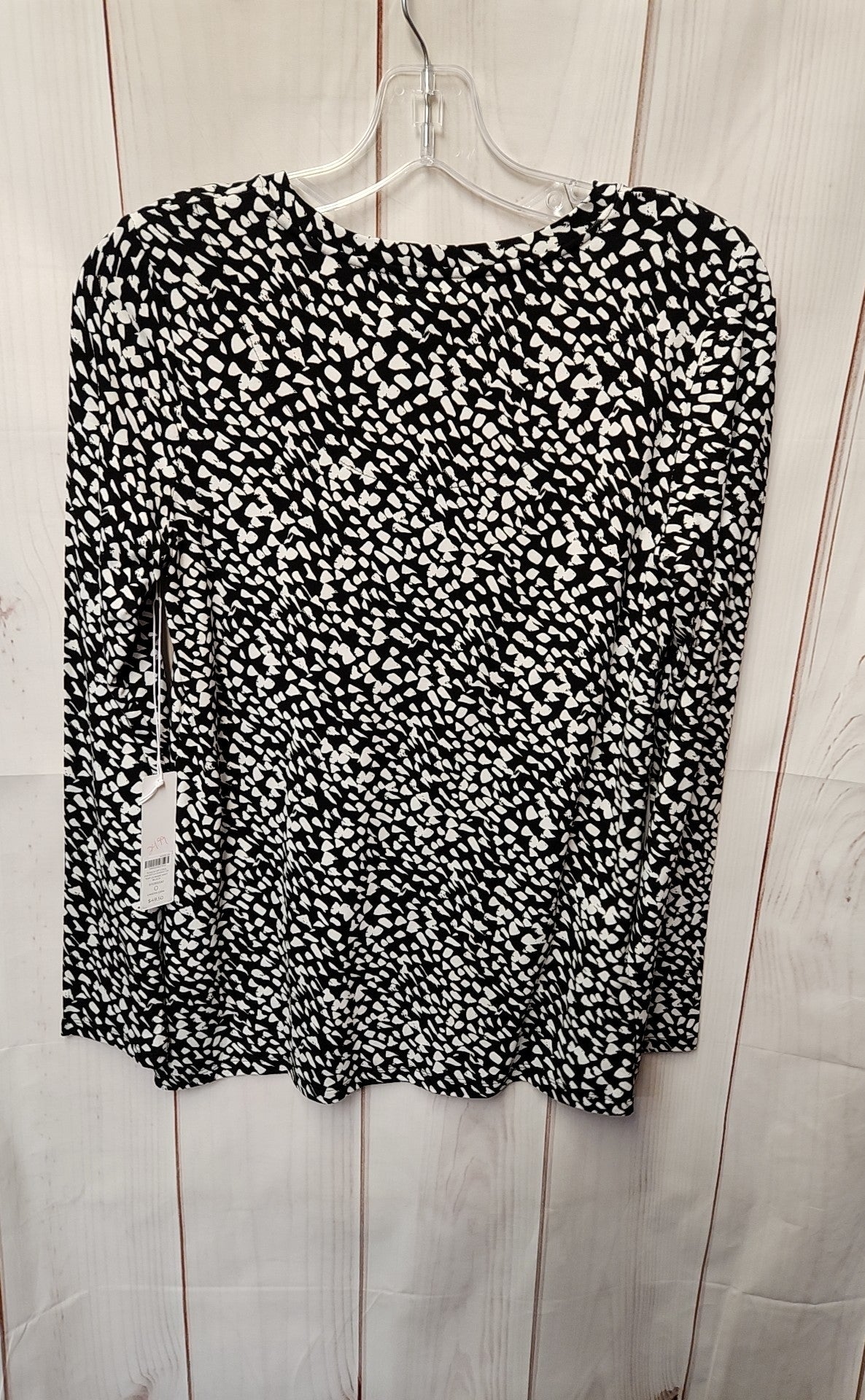 NWT Chico's Women's Size S White & Black Long Sleeve Top