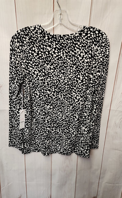 NWT Chico's Women's Size S White & Black Long Sleeve Top
