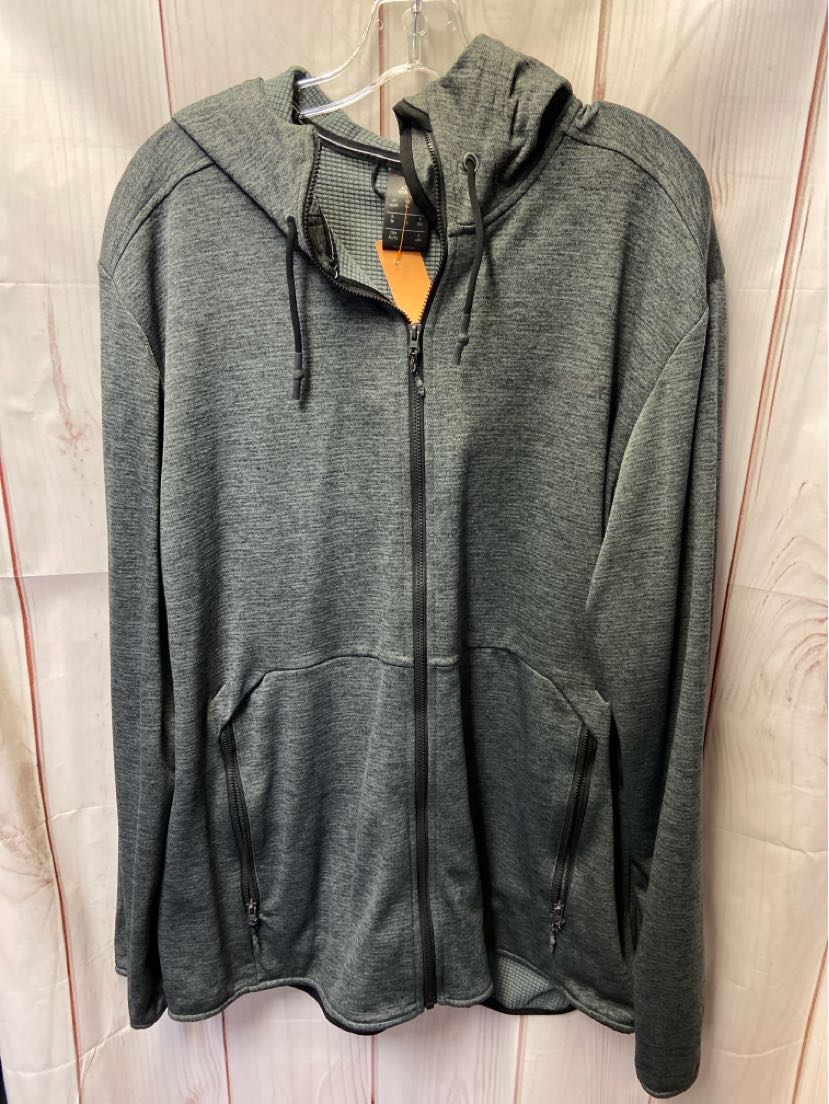 Adidas Men's Size XL Gray Full Zip Hooded Sweatshirt