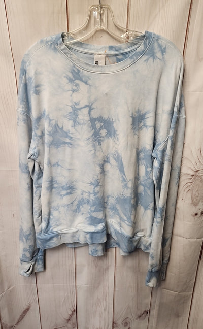 All in Motion Women's Size L White & Blue Tie Dye Sweatshirt