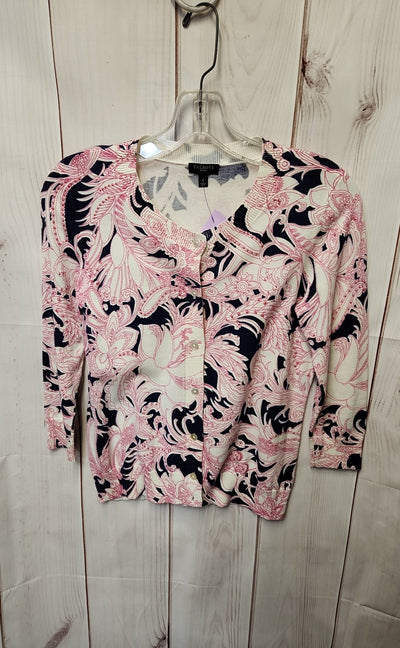 Talbots Women's Size Petite Pink & Blue Cardigan