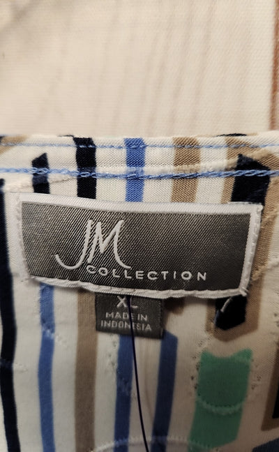 JM Collection Women's Size XL Blue 3/4 Sleeve Top