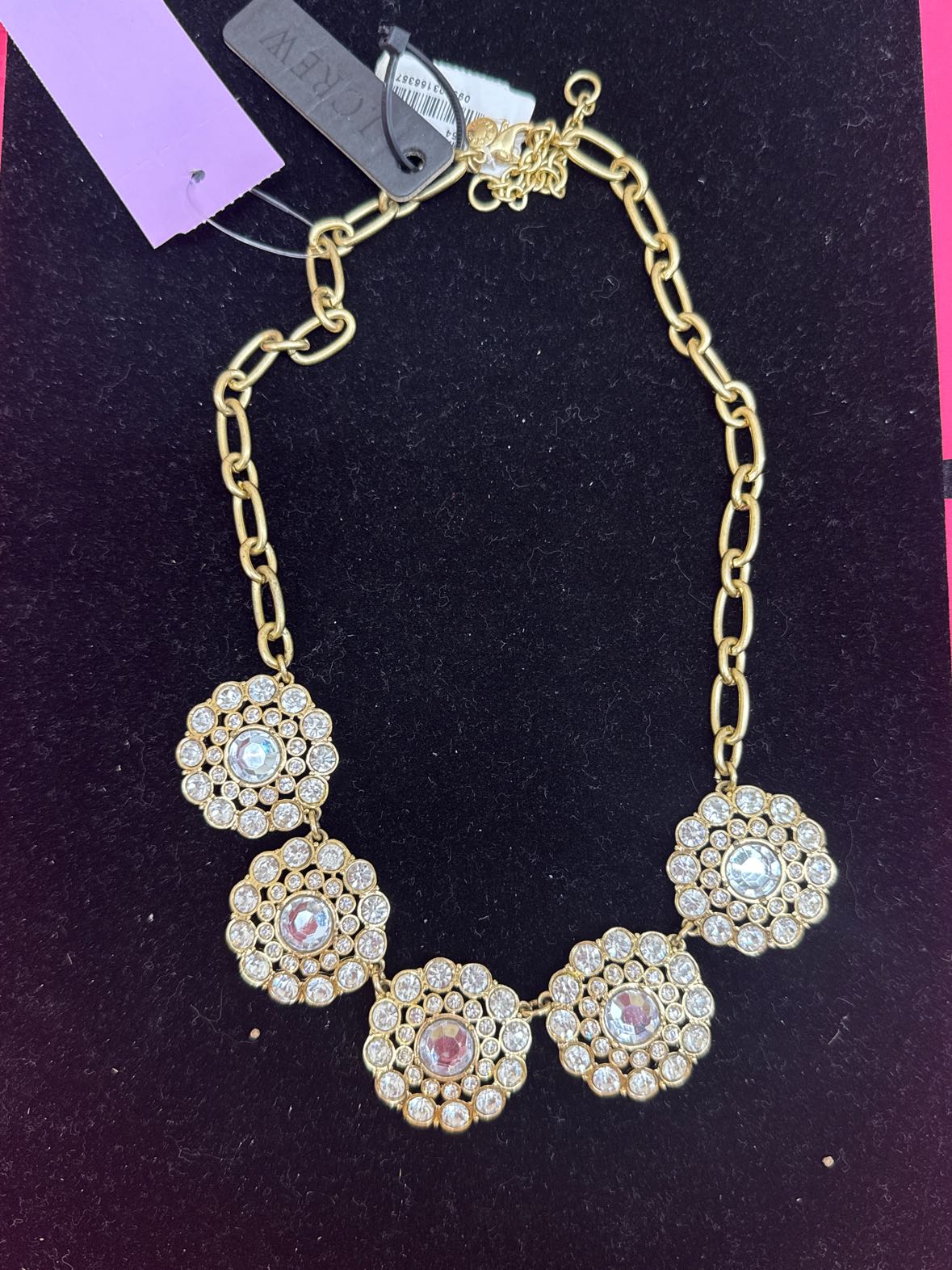 NWT J Crew Gold Rhinestone Necklace