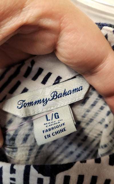 Tommy Bahama Women's Size L White & Blue Floral Dress