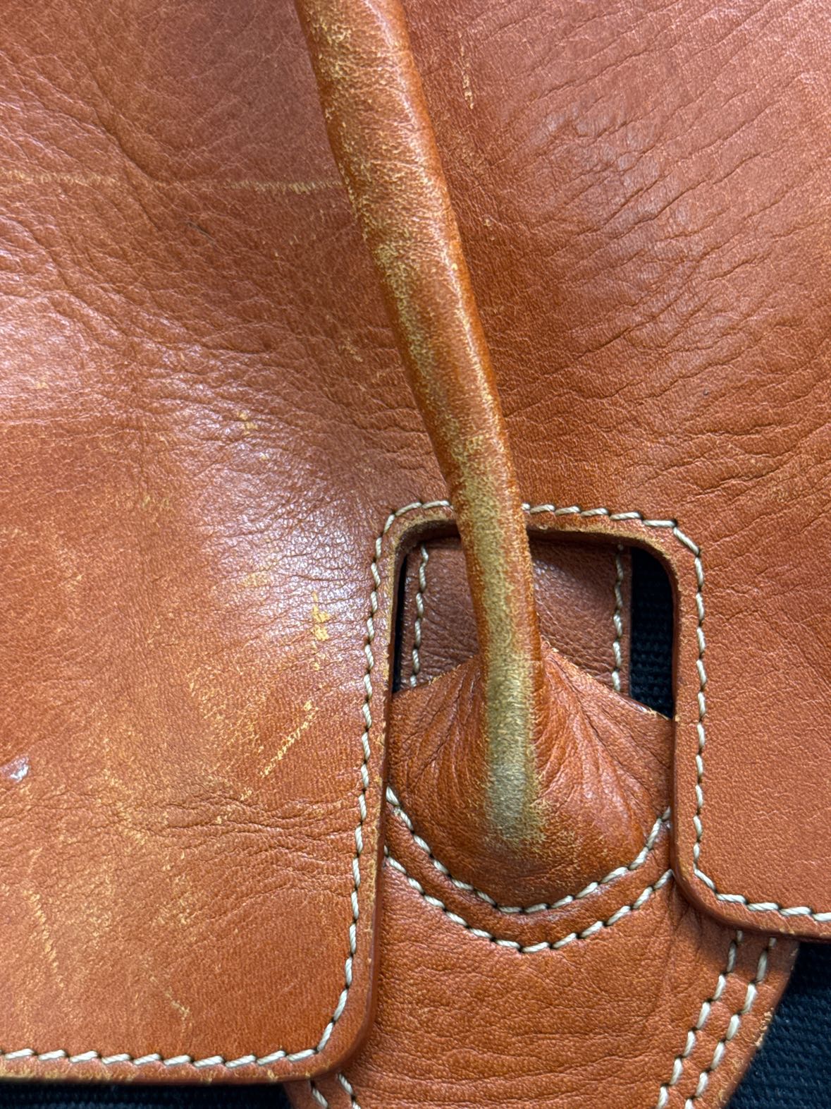 Zink Brand Brown & Black Leather Purse Bag AS IS - wear