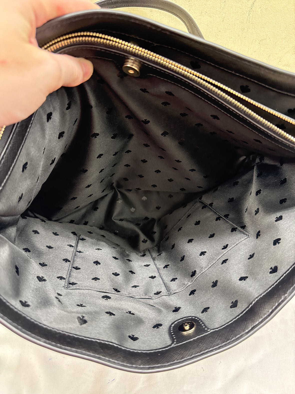 Kate Spade Black Leather Tote Bag