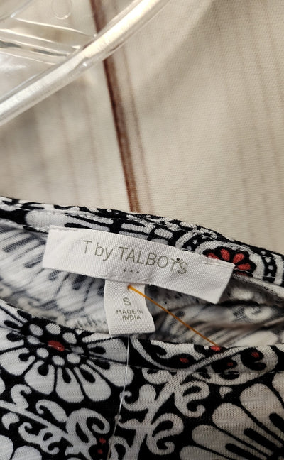 NWT Talbots Women's Size S White & Black 3/4 Sleeve Top