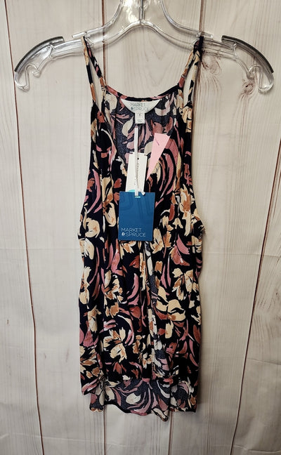 NWT Market & Spruce Women's Size M Blue Floral Sleeveless Top