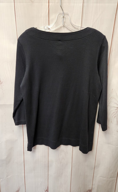 LL Bean Women's Size M Black 3/4 Sleeve Top