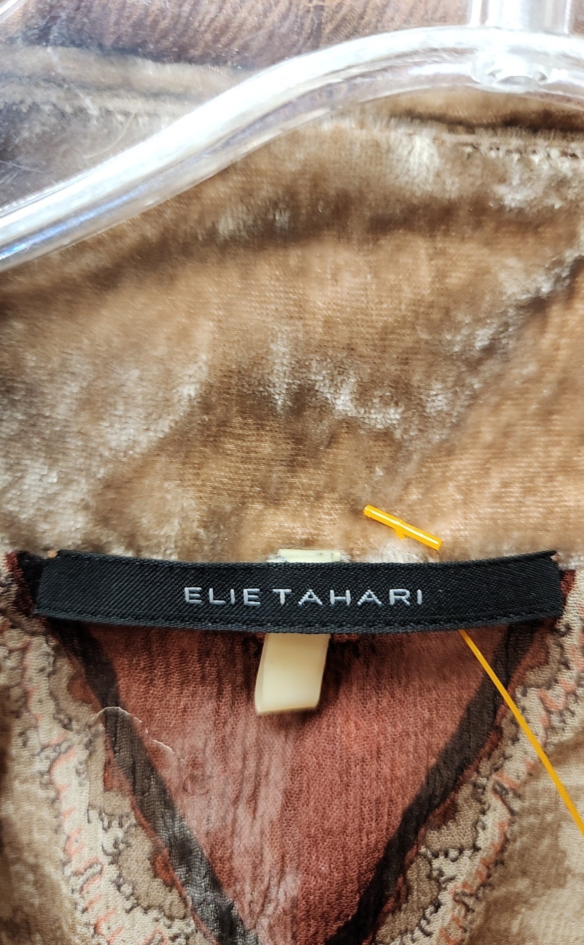 Elie Tahari Women's Size L Brown Velour Cardigan