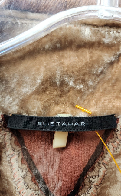 Elie Tahari Women's Size L Brown Velour Cardigan