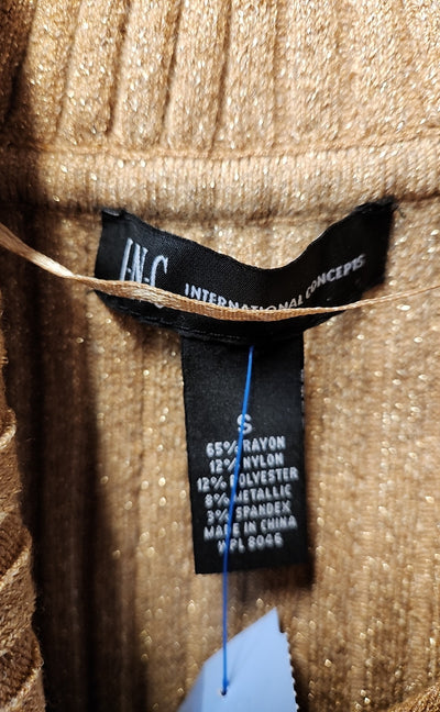 INC Women's Size S Tan Metallic Sweater
