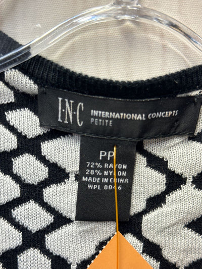 INC Women's Size Petite White & Black Dress