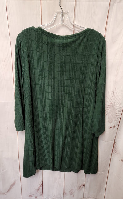 J Jill Wearever Collection Women's Size L Green 3/4 Sleeve Top