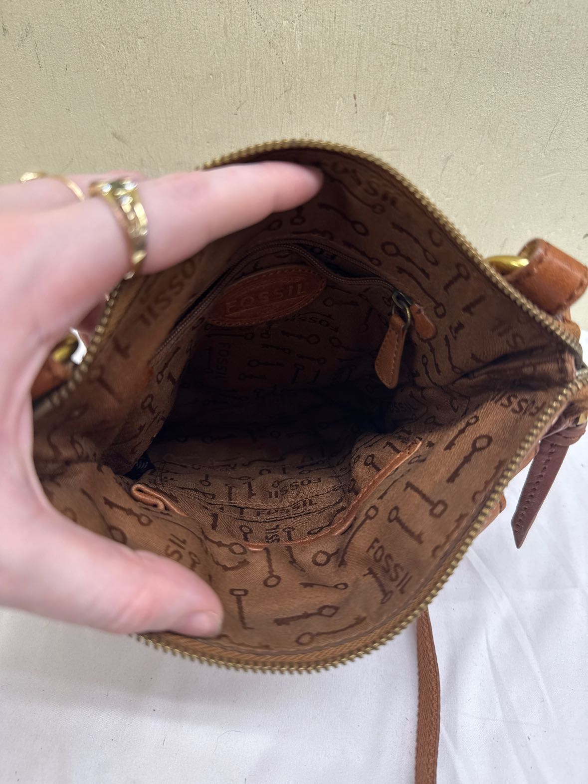 Fossil Brown Leather Purse Bag
