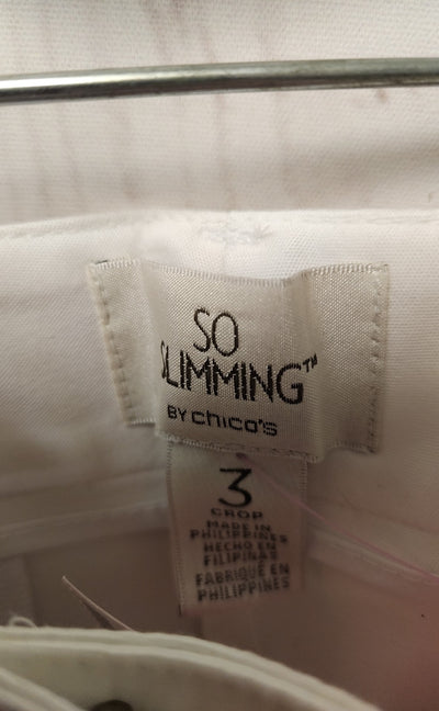 NWT Chico's Women's Size 3 = US 16 White Pants Crop
