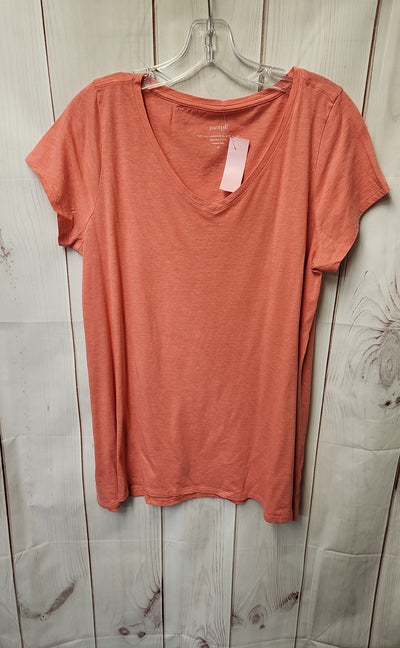Pure Jill Women's Size M Pink Short Sleeve Top