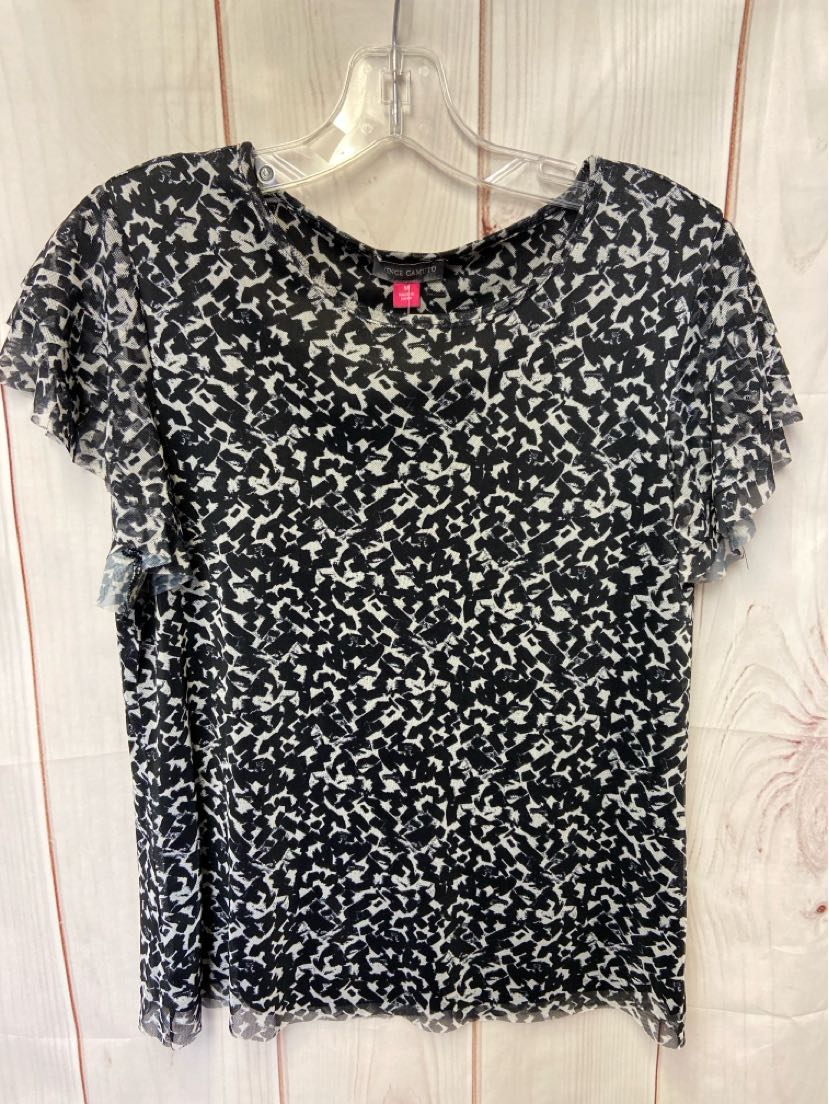 Vince Camuto Women's Size M Black Short Sleeve Top
