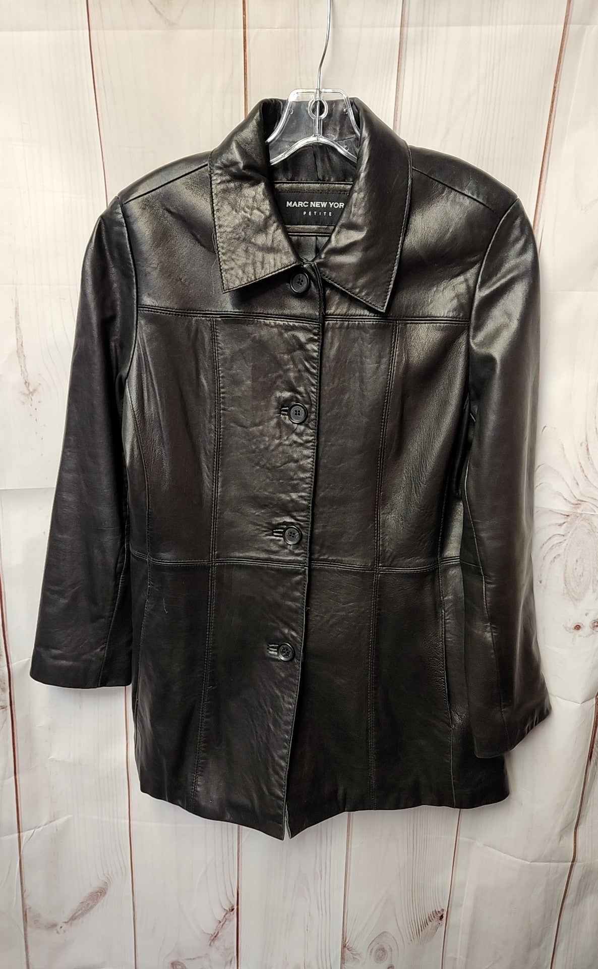 Marc New York Women's Size M Petite Black Leather Jacket