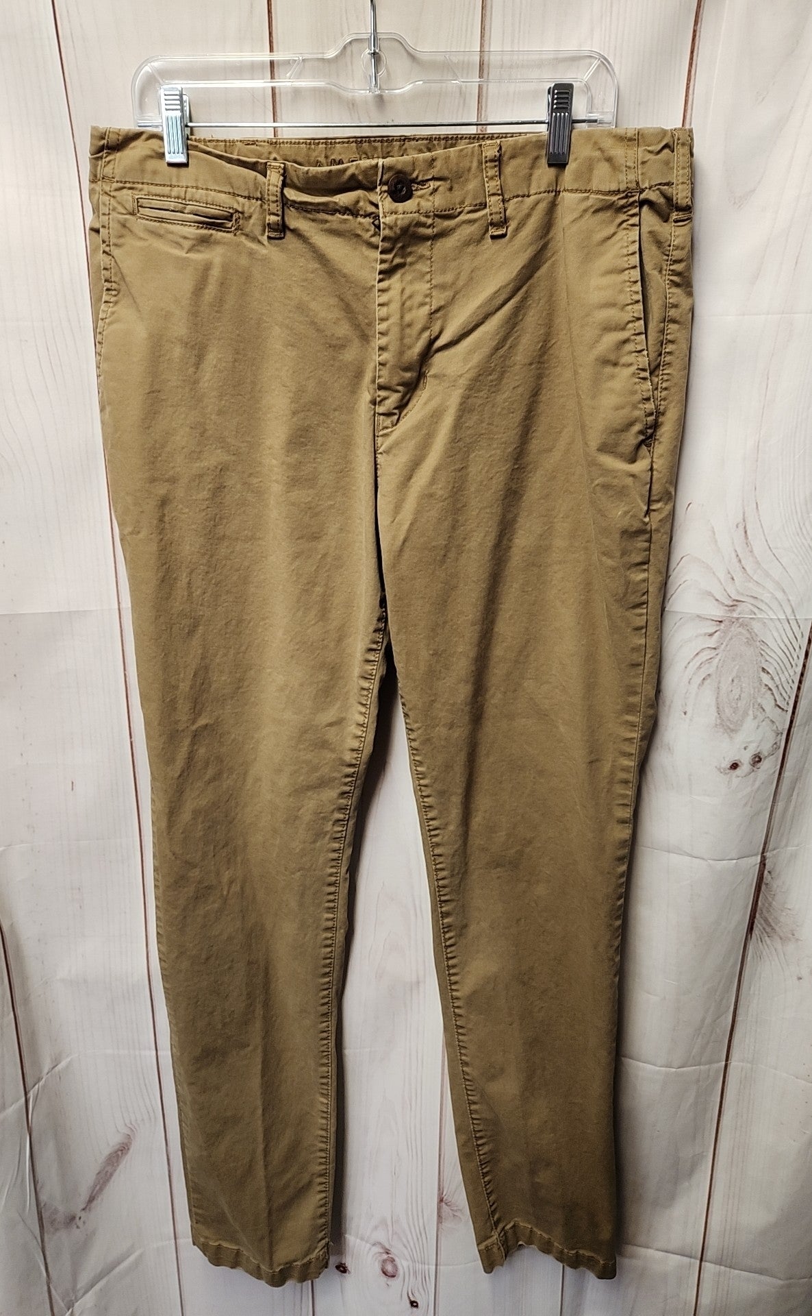 American Eagle Men's Size 34x34 Tan Pants Slim Live-in Khakis