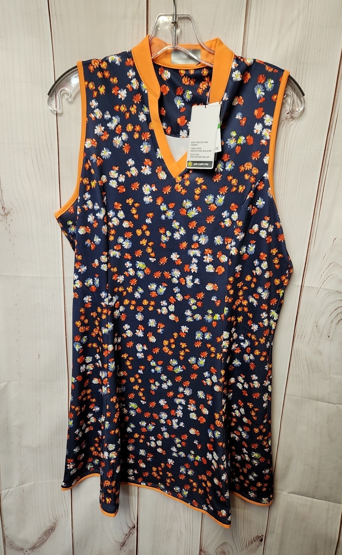 NWT Callaway Women's Size L Navy Floral Dress