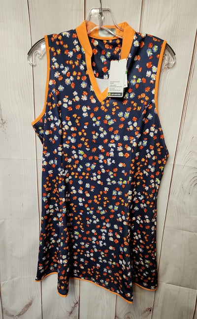 NWT Callaway Women's Size L Navy Floral Dress