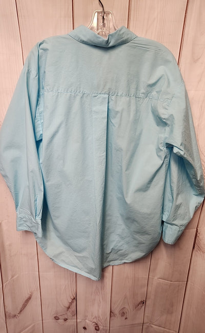 Loft Women's Size M Light Blue Long Sleeve Top