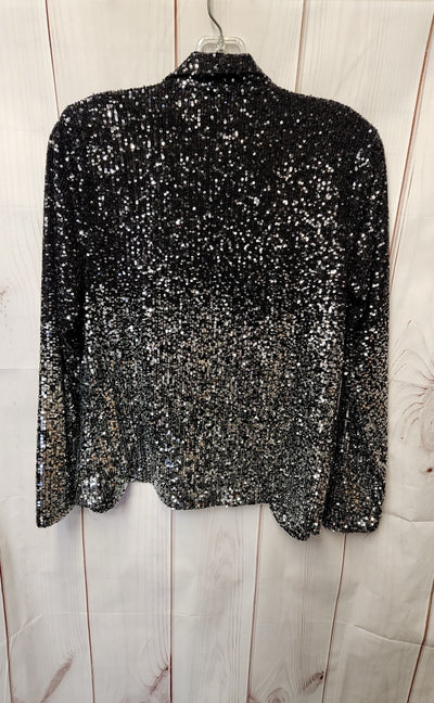 Cable & Gauge Women's Size S Black & Silver Sequined Cardigan