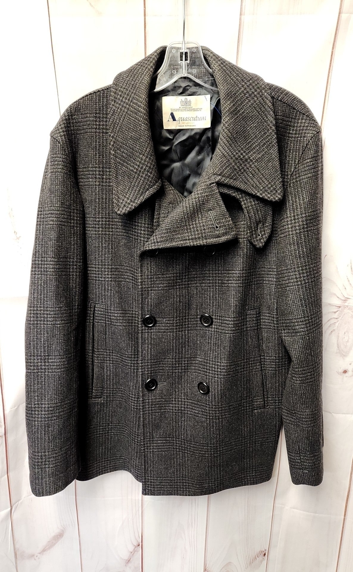Aquascutum Men's Size 40 Black Coat