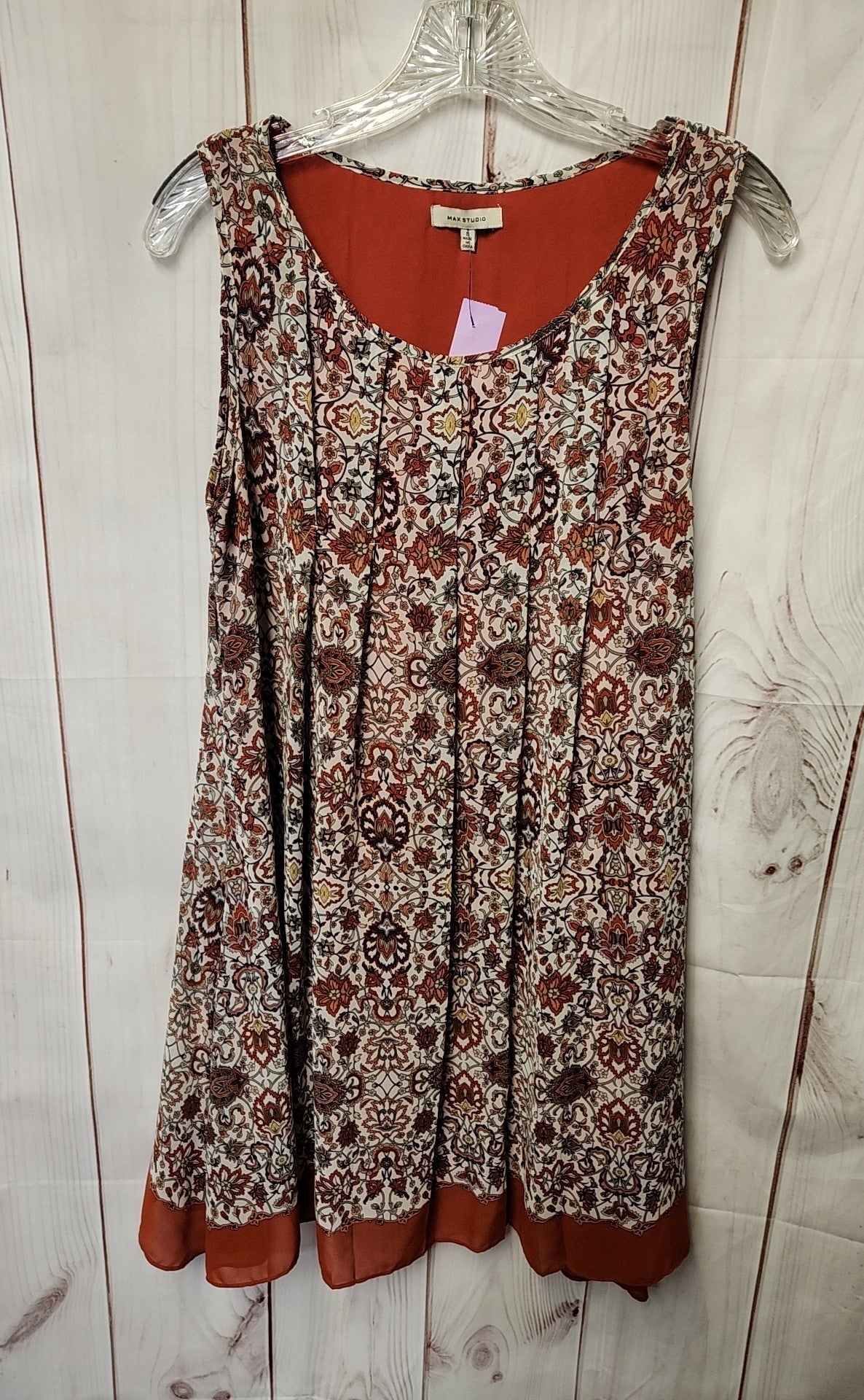 Max Studio Women's Size S White & Red Floral Dress