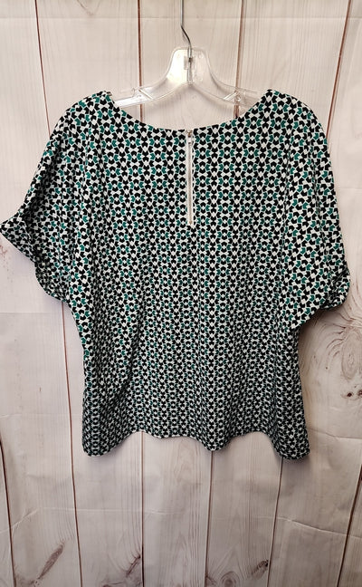 Mello Day Women's Size XL Green Short Sleeve Top