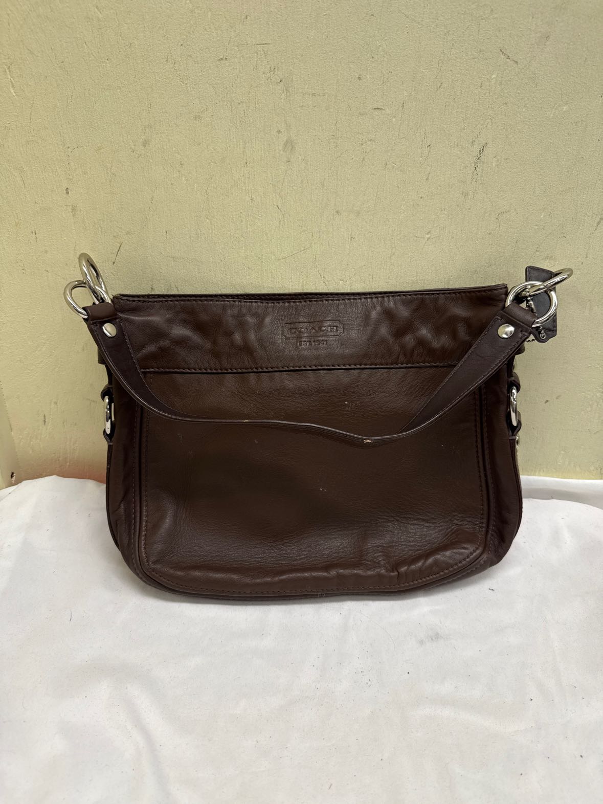Coach 14707 Brown Zoe Hobo Leather Shoulder Purse Bag