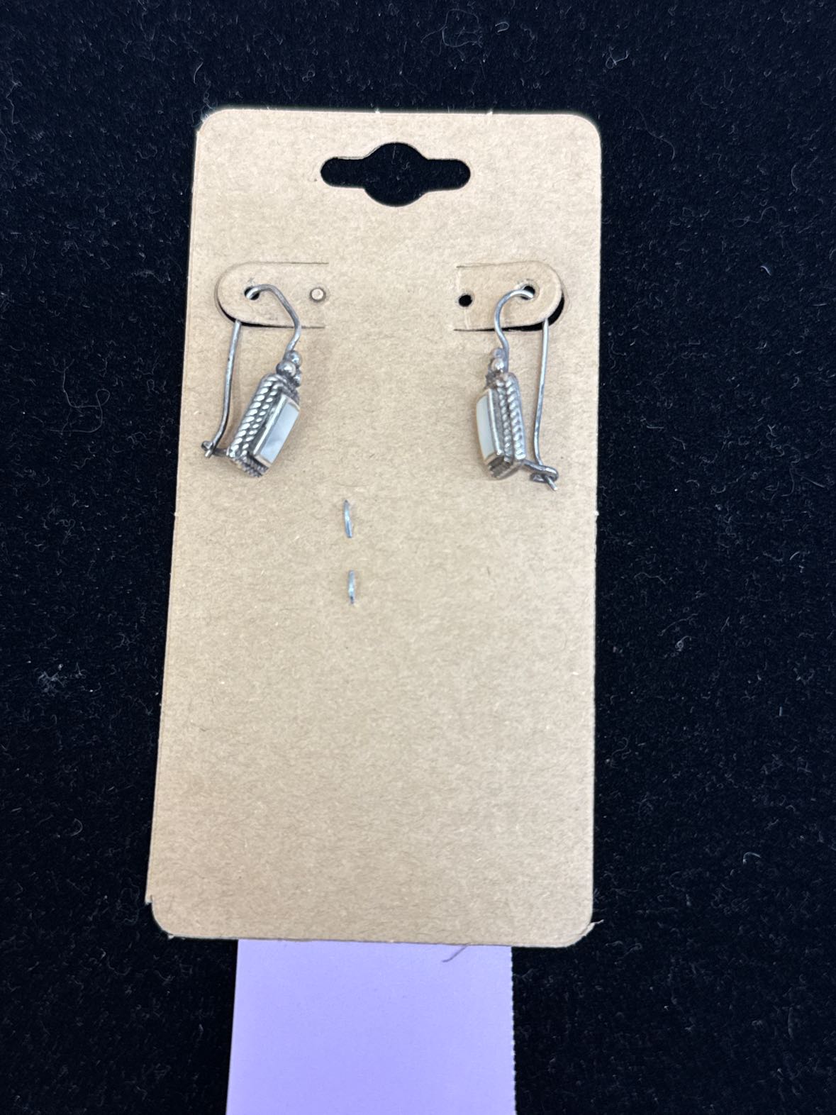 VTG Mother of Pearl 925 Silver Earrings
