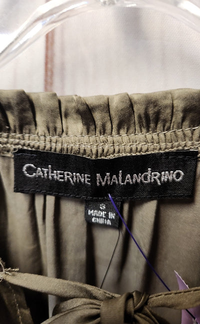 NWT Catherine Malandrino Women's Size S Olive Green Long Sleeve Top