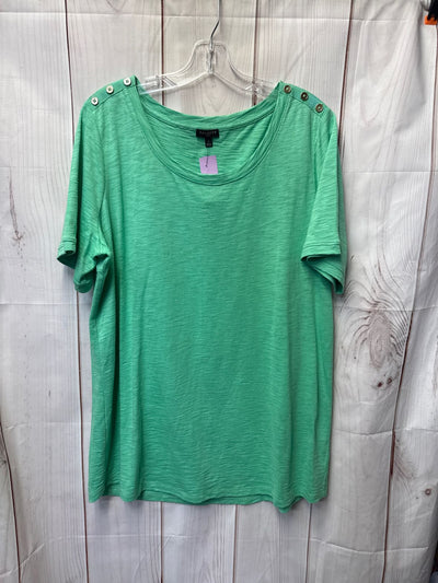 Talbots Women's Size XL Green Short Sleeve Top