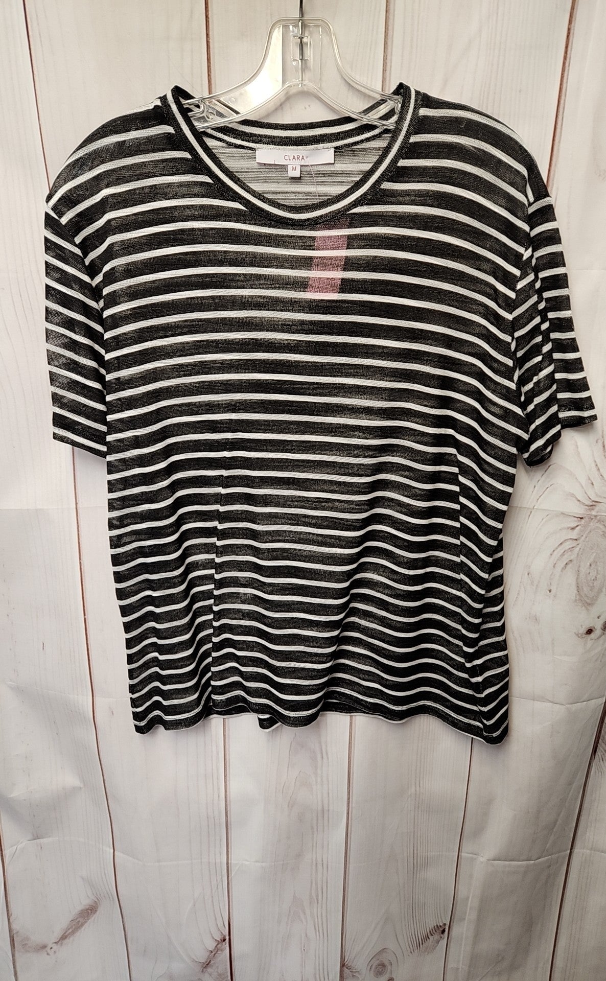 Clara Women's Size M Black & White Short Sleeve Top
