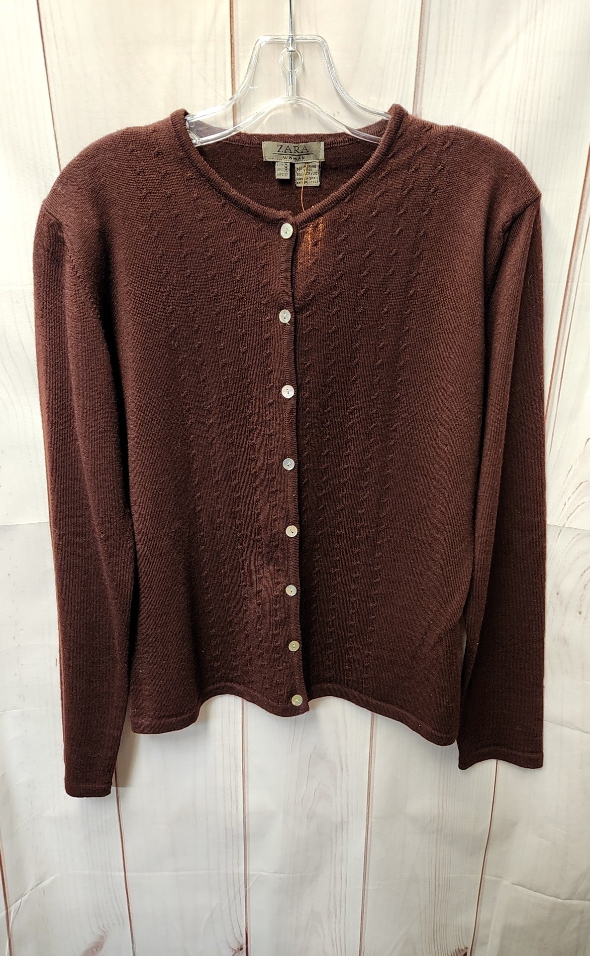 Zara Women's Size M Maroon Merino Wool Cardigan