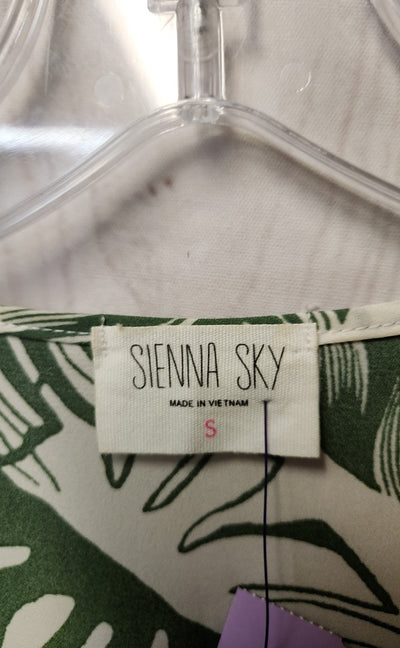 Sienna Sky Women's Size S White & Green Floral Dress