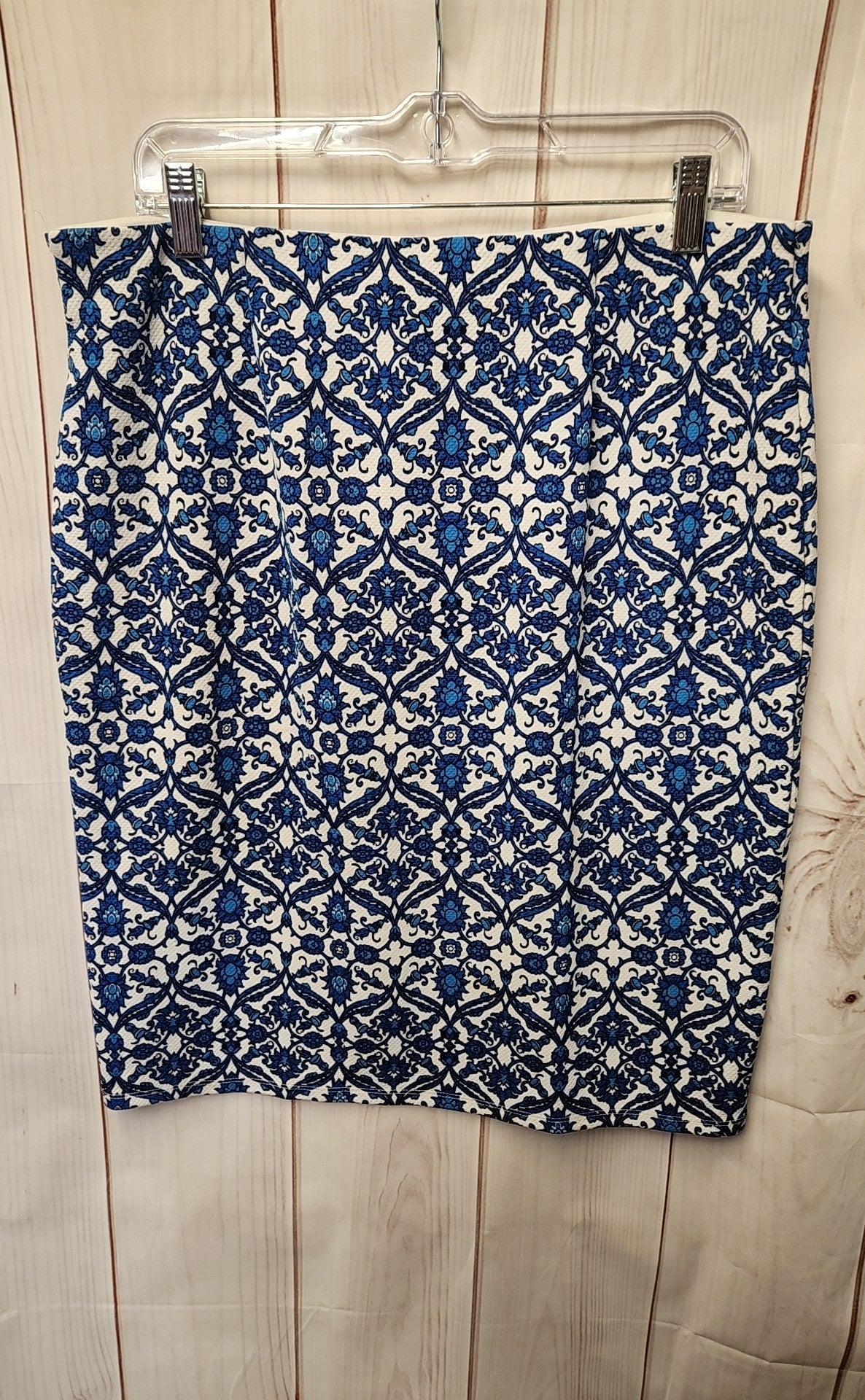 Roz & Ali Women's Size L Blue Floral Skirt