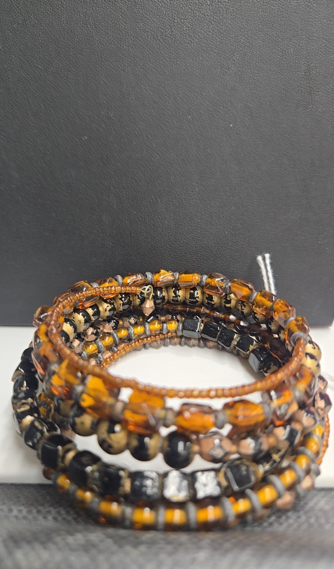 Brown Beaded Wrap Bracelet