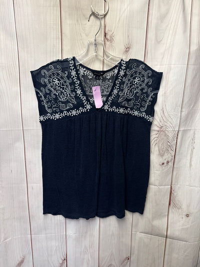 Lucky Brand Women's Size XS Navy Short Sleeve Top