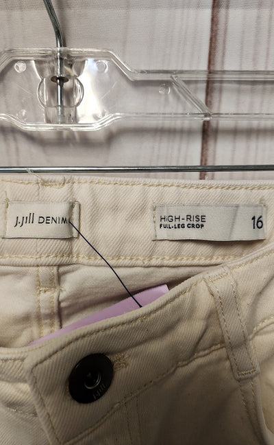 J Jill Women's Size 16 White Pants High Rise Full Leg Crop