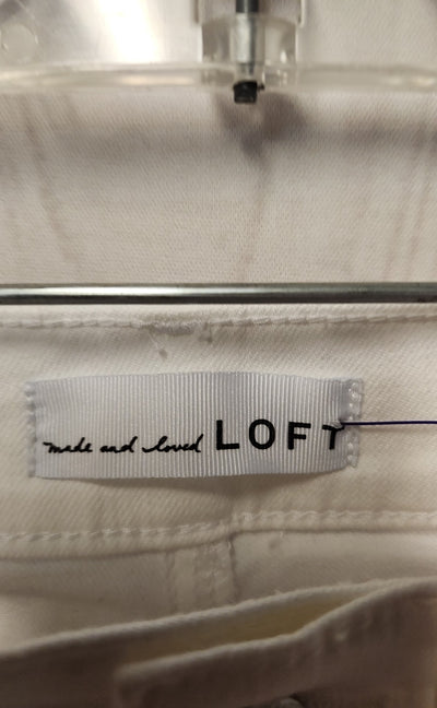 Loft Women's Size 25 (0) White Jeans The Kick Crop