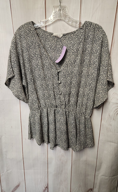 Sienna Sky Women's Size M White & Black Short Sleeve Top