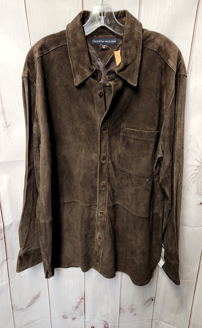 NWT Tommy Hilfiger Men's Size XL Brown Leather Jacket