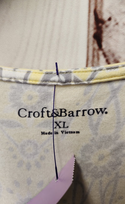 Croft & Barrow Women's Size XL Yellow Floral Sleeveless Top