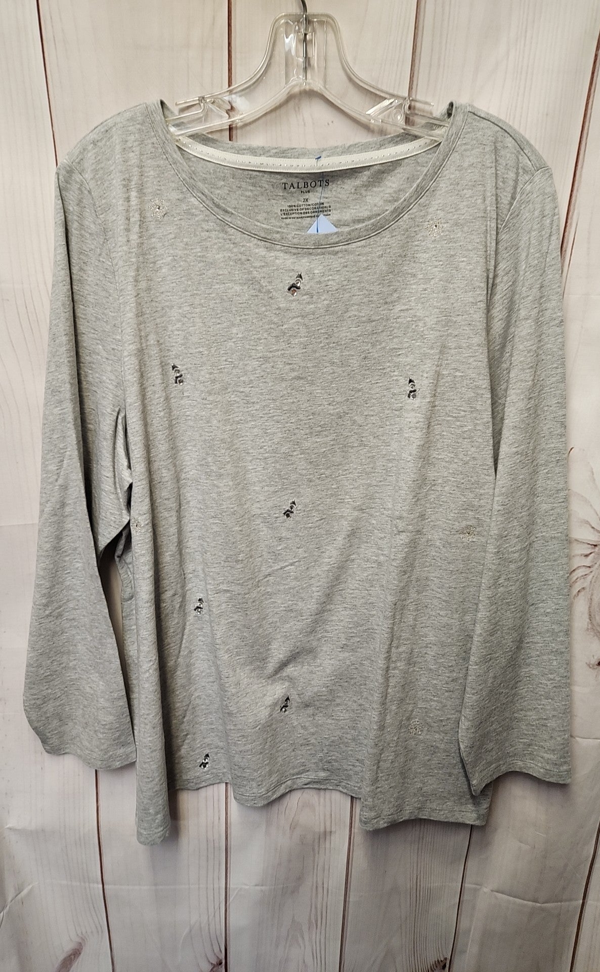 Talbots Women's Size 2X Gray Long Sleeve Top