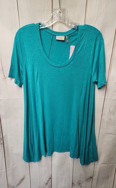 Logo Women's Size S Teal Short Sleeve Top