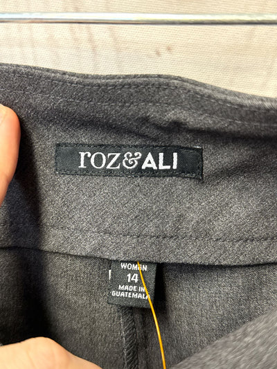 Roz & Ali Women's Size 14 Gray Pants