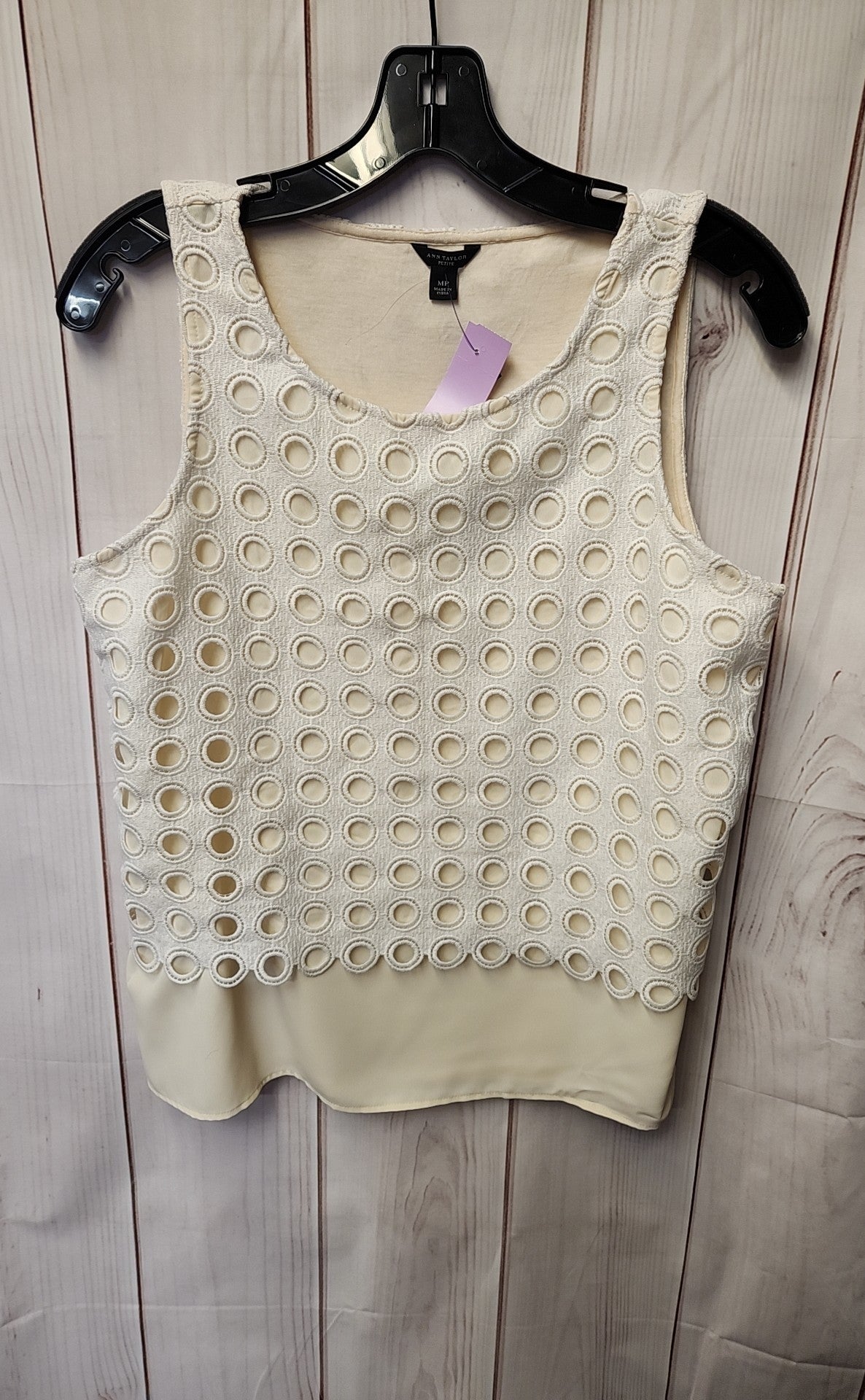 Ann Taylor Women's Size M Petite White Sleeveless Top